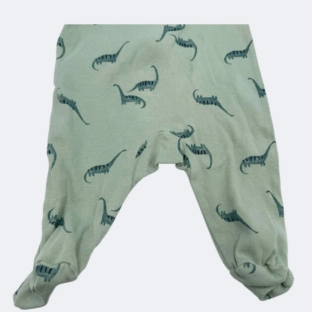 Carter's 2-Way Zip Cotton Sleep & Play Pajamas Green Dinosaur Print 3 Months